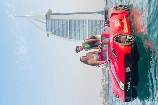 30Min Jetcar Dubai with Burj Al Arab Views-Free Ice Cream - Burj Khalifa views from a short harbor ride