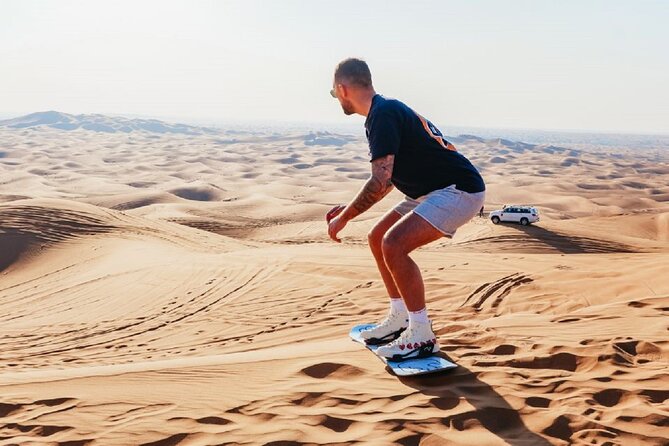 4 Hour Morning Desert Safari with Camel Ride & Sand Boarding - Sandboarding with a view