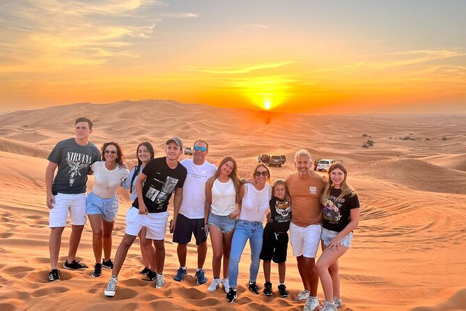 4X4 Dubai Desert Safari with BBQ dinner, Camels & Live Show - Sunset photographs and the open desert