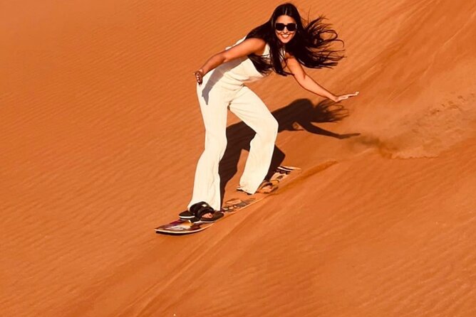 4x4 off-Road Desert Safari, Sandboarding, CamelRide, Veg & BBQ - Leaving Dubai for the Lahbab red dunes
