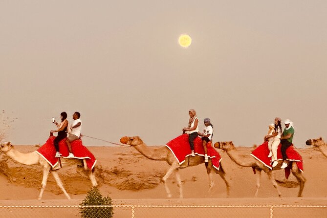 4x4 off-Road Desert Safari, Sandboarding, CamelRide, Veg & BBQ - Vegetarian buffet, live BBQ, and evening shows