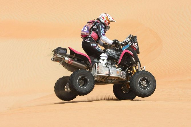 4x4 Self-Drive Quad Bike Safari with Camel Riding - The base briefing and automatic quad bikes