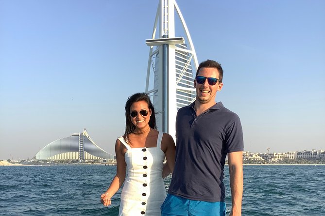 90-Min Speed Boat: Burj Al Arab, Atlantis, Ain Dubai & Ice Cream! - Ain Dubai and Bluewaters Island views