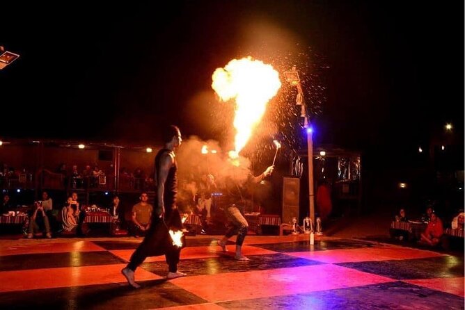 Abu Dhabi Desert Safari BBQ Dinner Live Shows Pick & Drop More - Belly Dancing, Tanura, and the Fire Show