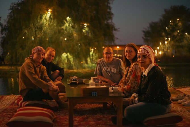 Al Marmoom Oasis Luxury Tent with Bedouin Dinner - The sunset stop beside the oasis lakes