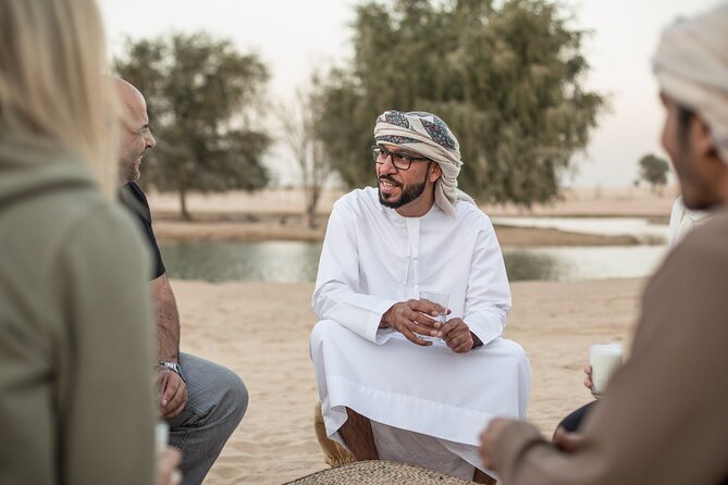 Al Marmoom Oasis Luxury Tent with Bedouin Dinner - Welcome coffee, dates, and the first camel ride