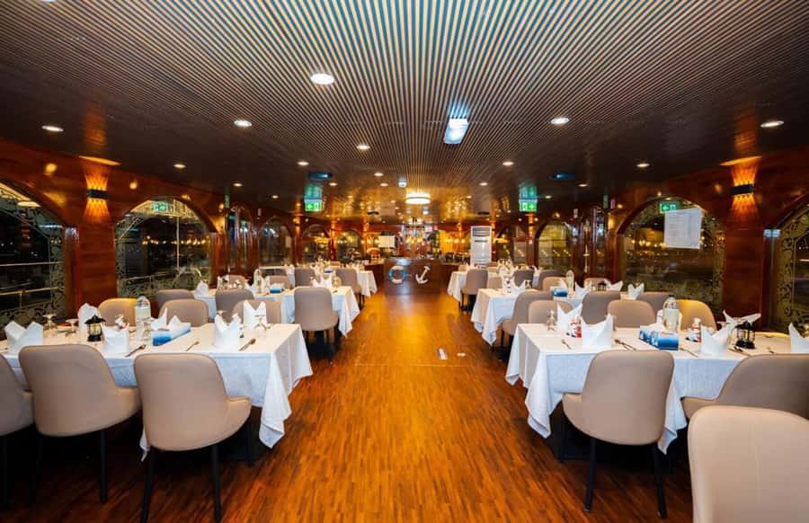 Best 5-Star Dhow Dinner Cruise Dubai Marina Jack Sparrow - Live music and cultural shows onboard