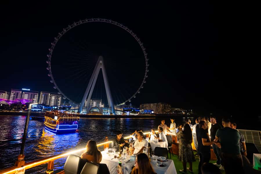Best 5-Star Dhow Dinner Cruise Dubai Marina Jack Sparrow - A short cruise with a big skyline