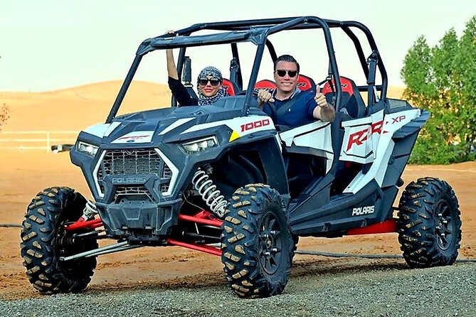 Buggy Ride Dubai & Dubai Desert Safari & Camel Ride with pickup - The ride to Lahbab in an air-conditioned 4WD