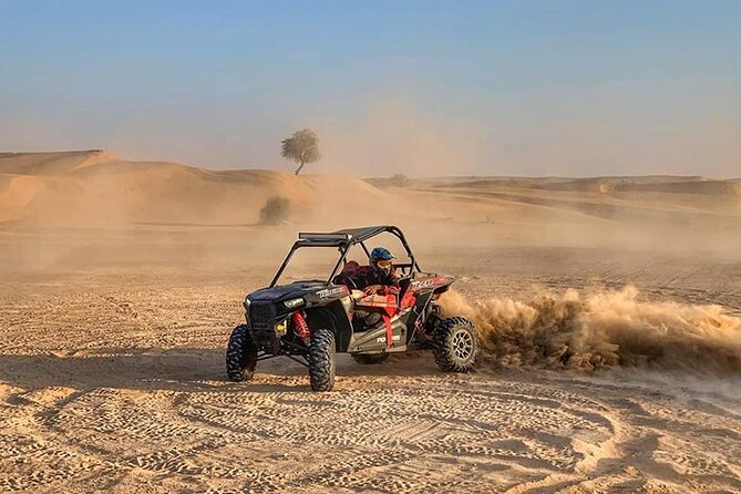 Buggy Ride Dubai & Dubai Desert Safari & Camel Ride with pickup - The two-hour camp visit, BBQ, and live shows