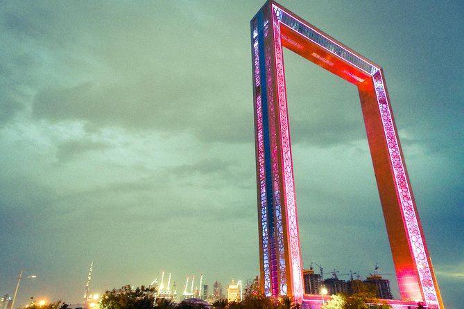 Combo Dubai Frame and Desert Safari with Dinner - Arabian tea, sweets, and the evening camp
