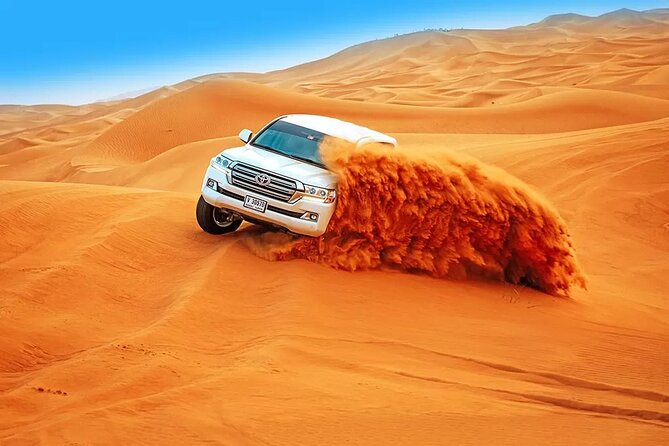 Desert Safari BBQ Dinner, Live Shows, ATV Bikes, Sandboarding - Camel riding and Arabic welcome customs