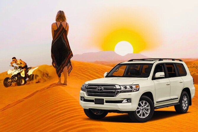 Desert Safari Dubai 30 Mins Quad Bike, Sand Board, Camel Ride BBQ - At a glance