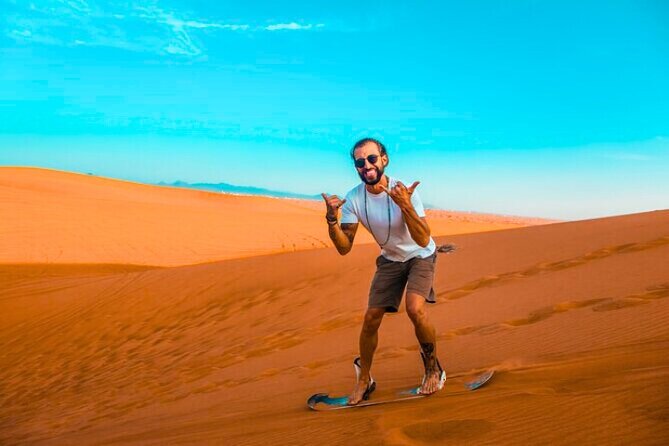 Desert Safari Dubai 30 Mins Quad Bike, Sand Board, Camel Ride BBQ - Sunset Photos in the Open Desert