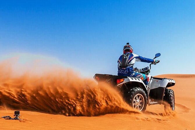 Desert Safari Dubai with BBQ Buffet Dinner - Sandboarding, camel riding, and simple desert activities