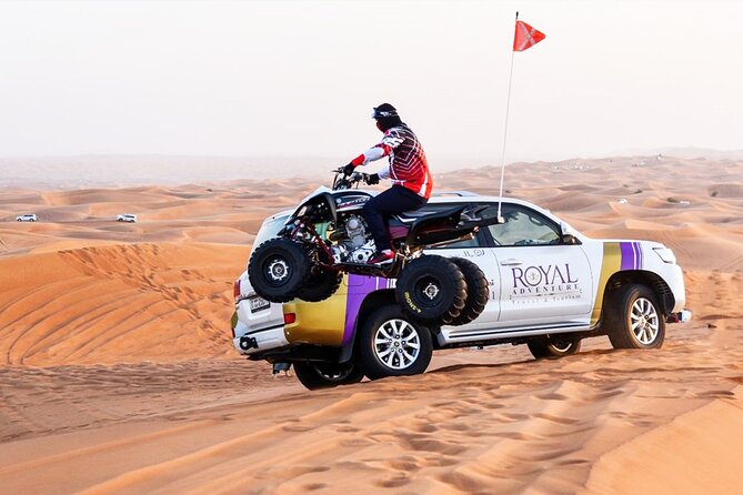 Desert Safari W/BBQ Dinner, Quad Bike, Camel Ride, & Sandboarding - Leaving Dubai for the open desert