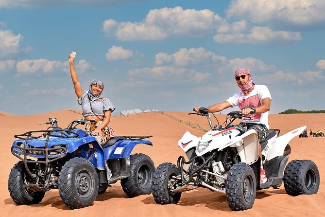Desert Safari with 30 Minutes Quad Biking on High Red Dunes (Complete Package) - BBQ buffet and three live shows
