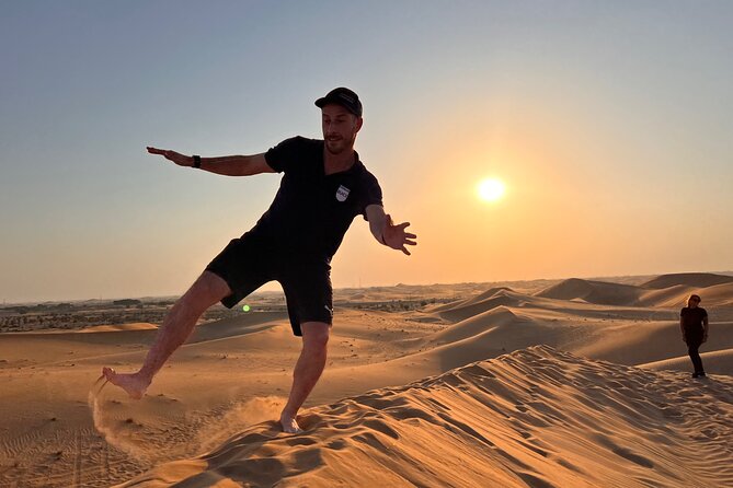 Desert Safari with Dune Bashing and Camel Ride plus Sand Boarding - Arriving at the Bedouin-Style Camp