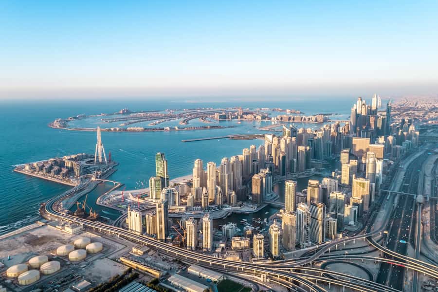 Dubai: 17-Minute Helicopter Tour over Palm Jumeirah - The World islands, Jumeirah Beach, and Port Rashid