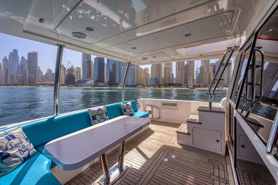 Dubai: 2-Hour Private Yacht Cruise around Burj Al-Arab - What the 48-foot yacht is like