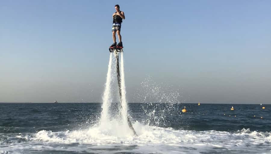 Dubai: 30-Min Flyboard with Burj Al Arab View & Soft Drink - Getting ready for the water