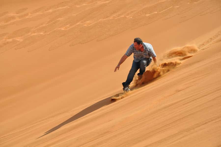 Dubai: 3000cc V6 Dune Buggy & Sandboarding -Private Tour - Sandboarding gives the dunes a second use