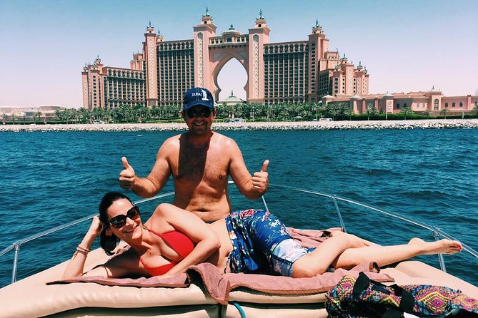 Dubai 3h Sea escape: Swim! Tan! Sightsee! - Palm Jumeirah from the water
