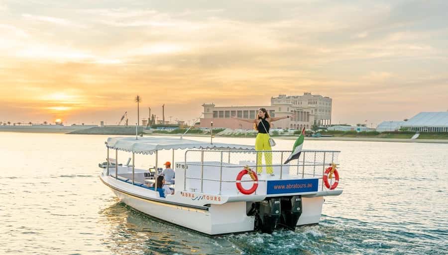 Dubai: Abra Boat Tour in Atlantis, Palm, Ain Dubai & Marina - Dubai Harbour and the first skyline views
