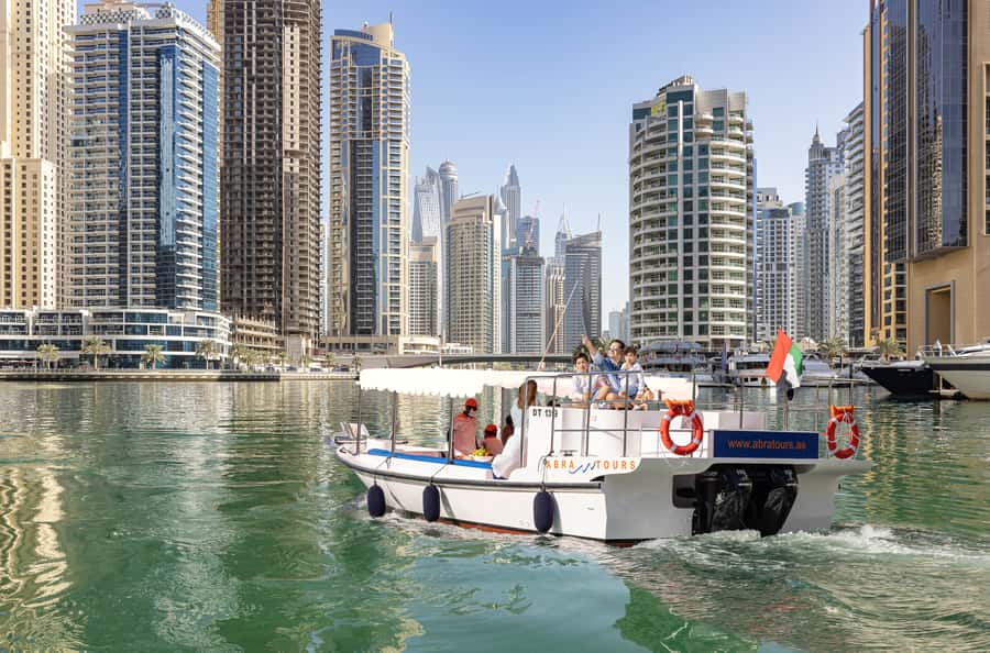 Dubai: Abra Boat Tour in Dubai Marina, Ain Dubai, JBR - Arriving at Dubai Harbour’s Gate 7