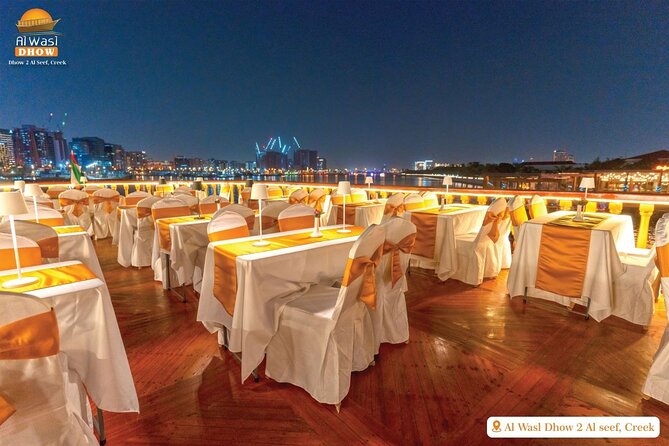Dubai Best Dhow Cruise Dinner Buffet (Multi Cusine) - Tanora dance, puppet show, and background music