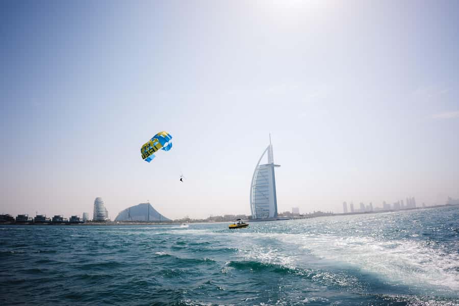 Dubai: Burj Al Arab Parasailing, Ice Cream, Pics, and Videos - Ice cream, water, and useful marina extras