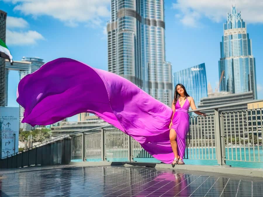 Dubai: Burj Khalifa Flying Dress Videography Shoot - The idea behind this Downtown Dubai shoot