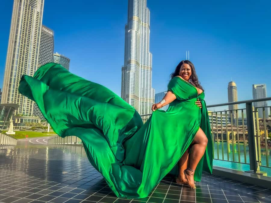 Dubai: Burj Khalifa Flying Dress Videography Shoot - Who will like this most