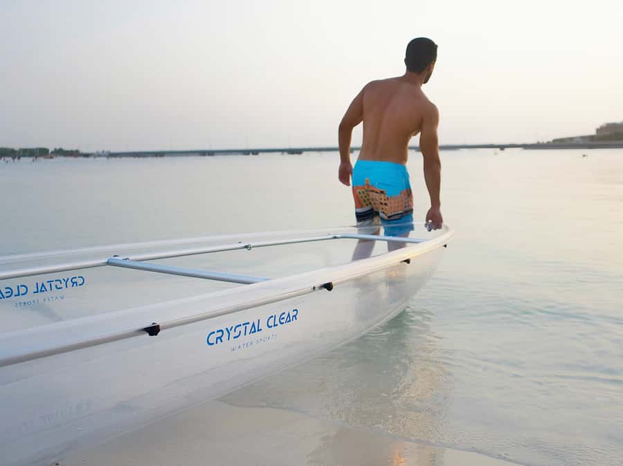 Dubai: Clear Kayaking Experience with Burj Khalifa View - Clear kayaks between the beach and Dubai skyline