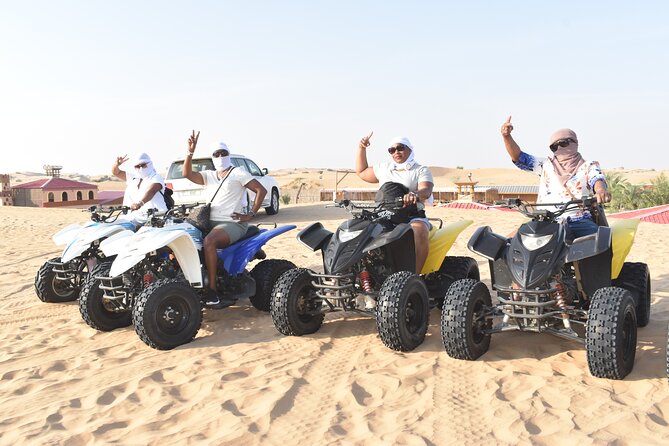 Dubai Desert 4x4 Dune Bashing, Self-Ride 30min ATV Quad, Camel Ride,Shows,Dinner - Key points to know before booking