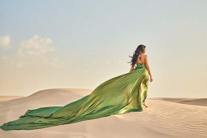 Dubai Desert Flying Dress Photoshoot - Who Will Enjoy This Most
