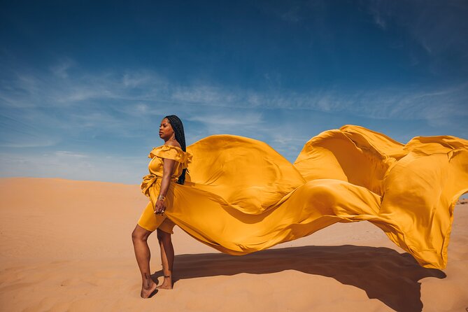 Dubai Desert Flying Dress Photoshoot - Arriving at the Dubai Desert Meeting Point