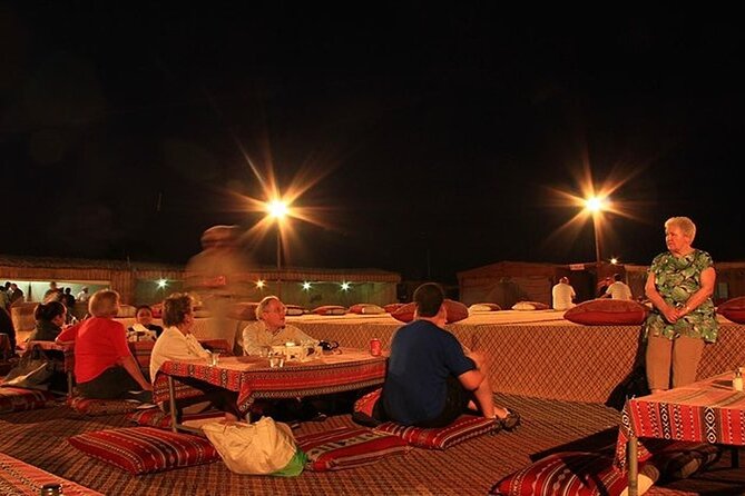 Dubai Desert Safari 20 mins Dune Bashing BBQ Live Show Camel Ride - BBQ Dinner and Included Drinks