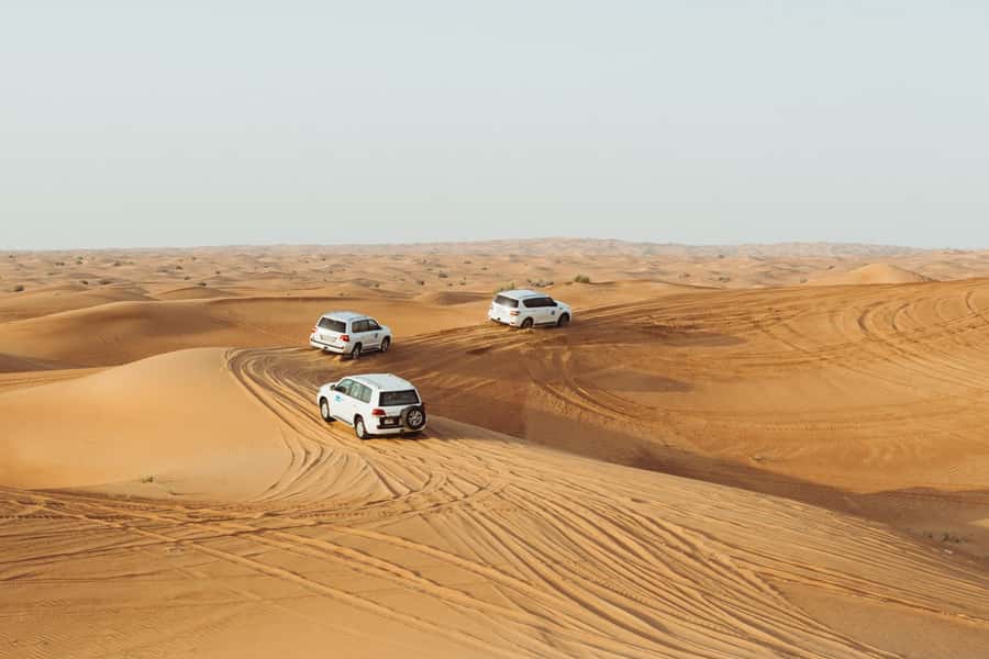 Dubai: Desert Safari, Camel Ride, and BBQ Dinner - Dune bashing across the Dubai sands