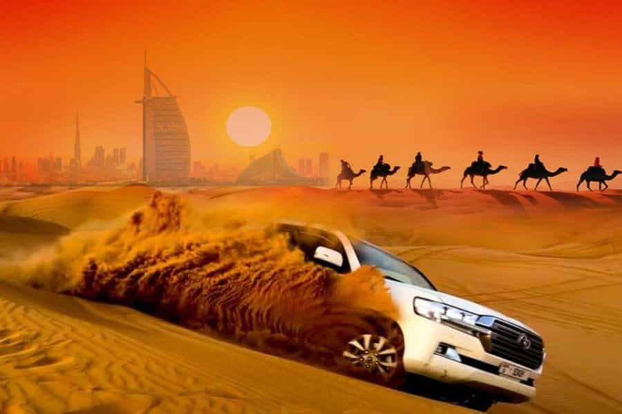 Dubai: Desert Safari Camel Riding, Sandboarding & BBQ Dinner - Key points before you book