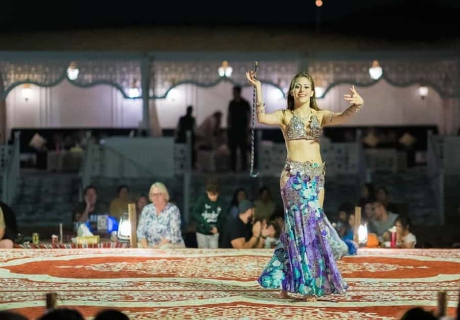 Dubai: Desert Safari Camel Riding, Sandboarding & BBQ Dinner - Arabic welcome at the evening desert camp