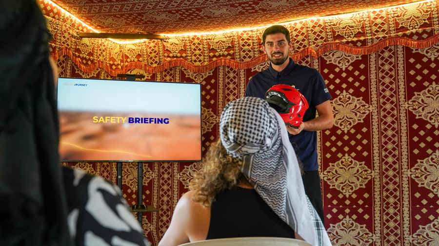 Dubai Desert Safari - Premium BBQ Dinner, Camel Ride & Shows - Leaving Dubai for Lahbab’s red dunes