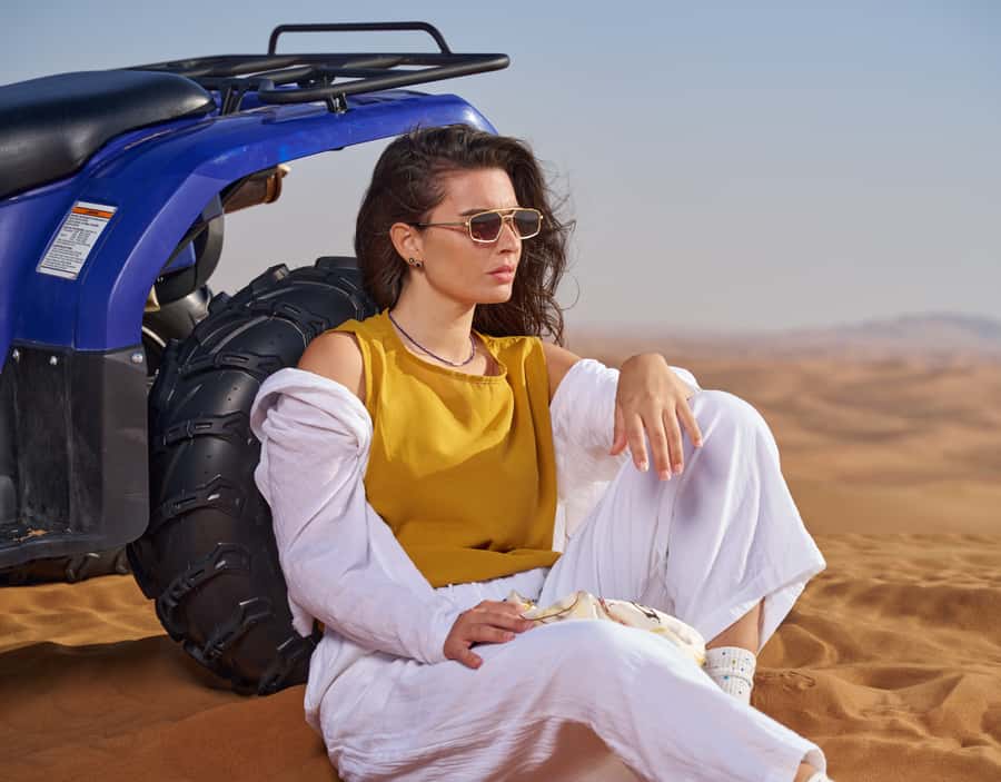 Dubai: Desert Safari, Quad Bike & Premium Camp Experience - Camel rides, baby camels, henna, and falcons