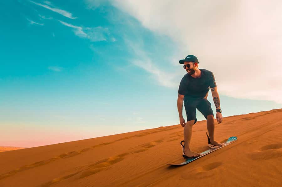 Dubai: Desert Safari, Quad Bike, Sandboarding, Camels & BBQ - Hotel pickup and the ride toward Lehbab
