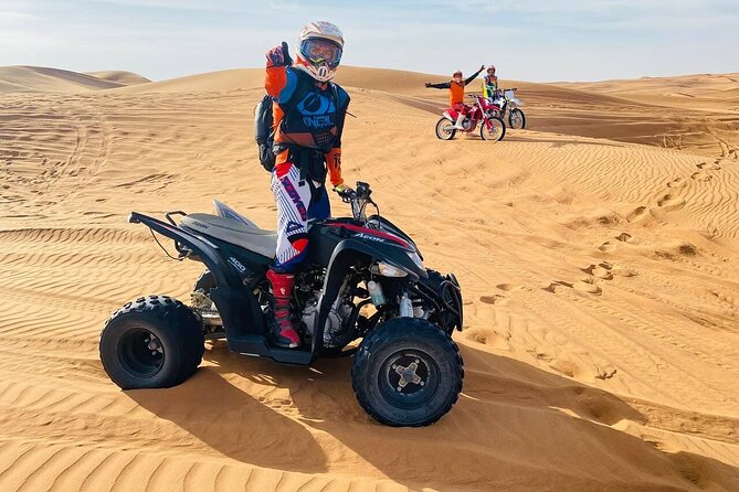 Dubai Desert Safari Tour with Quad Bike for 60mins & BBQ Dinner. - From Dubai or Sharjah to the Lahbab Desert