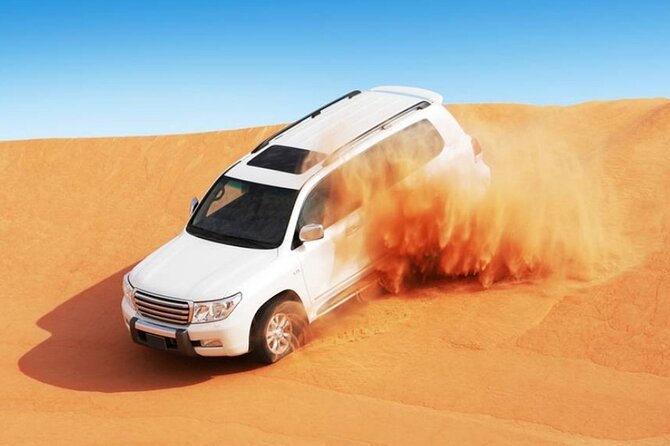 Dubai Desert Safari with Camel Riding, Sand Boarding,BBQ Dinner and 3 Live Shows - Henna, Arabic dress, coffee, and camp activities