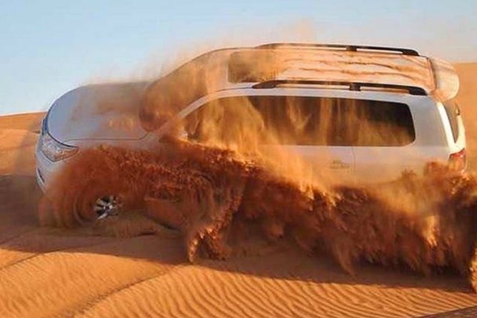 Dubai Desert Safari with Camel Riding, Sand Boarding,BBQ Dinner and 3 Live Shows - Al Awir dunes and the 30-minute drive over sand