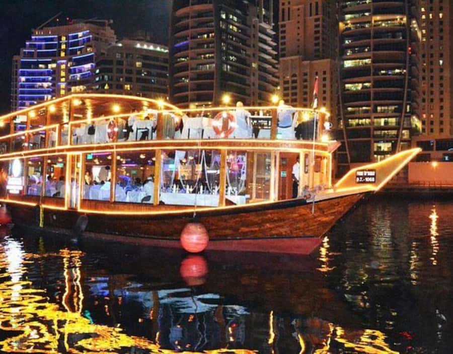 Dubai: Dhow Dinner Cruise on Creek or Marina with Live Shows - Sunset views before the buffet dinner