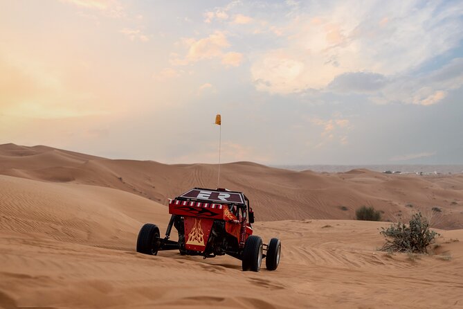 Dubai Dune Buggy Safari Tour in Red Dunes Options - Sandboarding, camel rides, and camp time