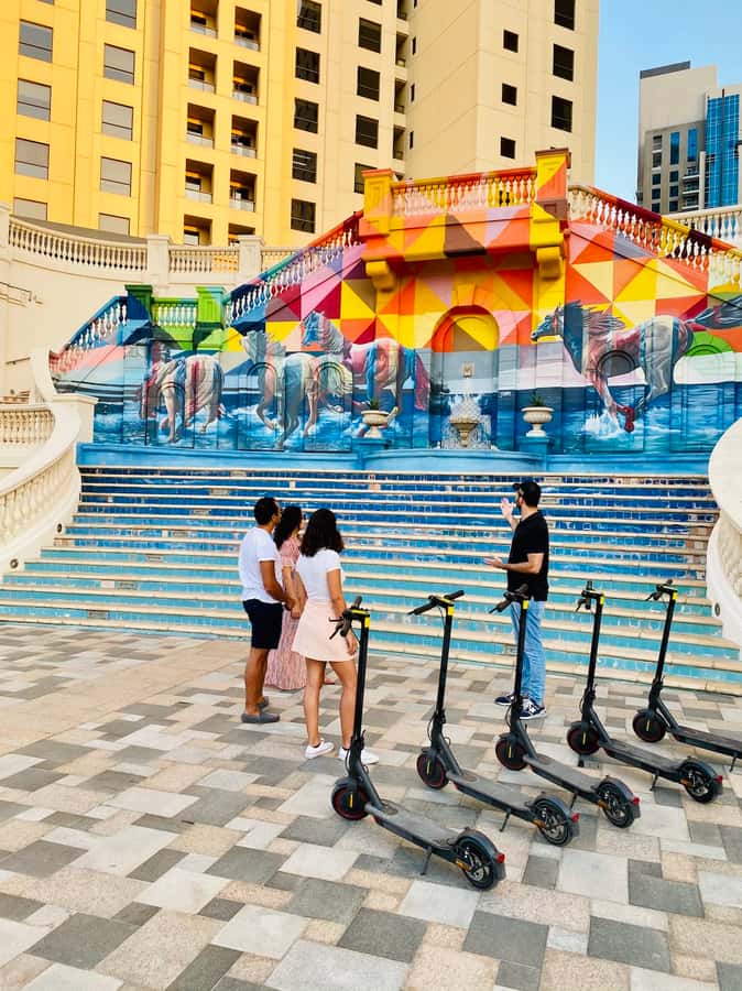 Dubai: E-Scooter Guided Tour of Marina, JBR & Bluewaters - Dubai Marina: skyscrapers beside the water